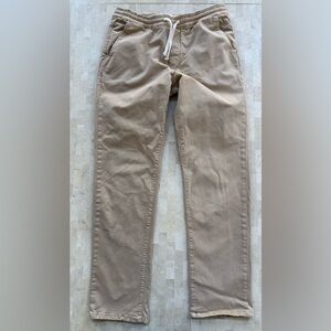 Marine Layer Chinos Mens Drawstring Beige Slim Stretch Flat Front Pants Sz M